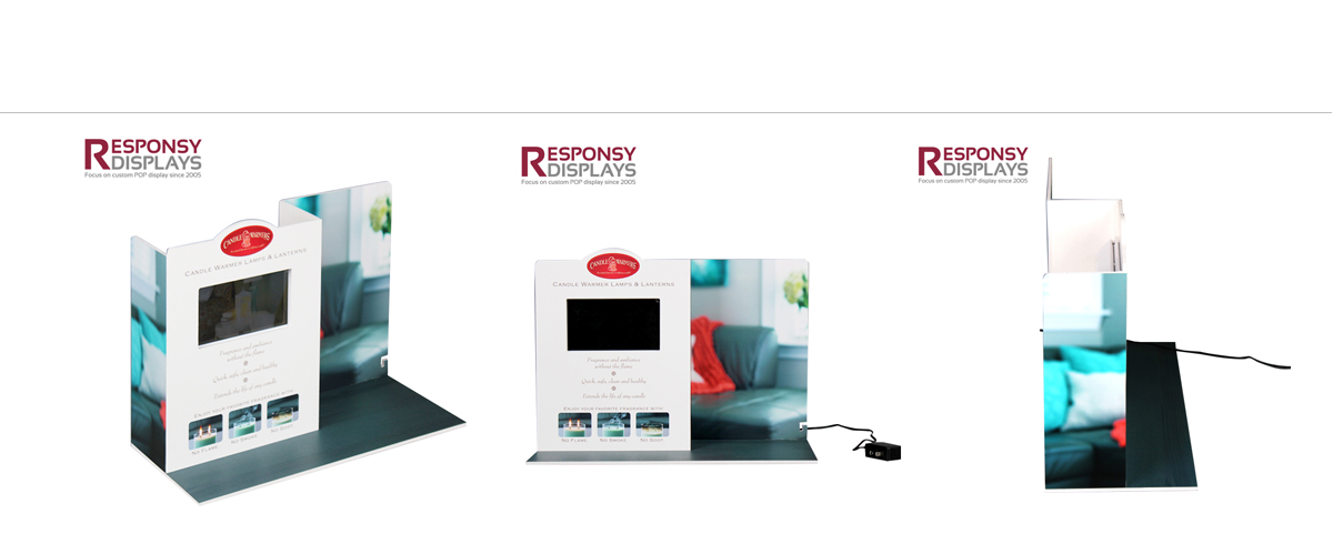 熱銷PVC臺(tái)面燈臺(tái)燈展示架，帶LCD和1G SD卡，用于購物商店